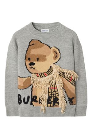 maglione in lana grigio BURBERRY KIDS | 8109458A1373